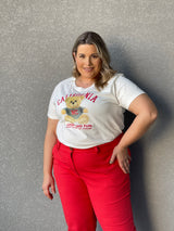 T-SHIRT TEDDY OFF WHITE PLUS SIZE 100% ALGODÃO