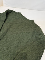 REF 718 BLUSA TRICÔ JAQUE CACAU VERDE E BEGE