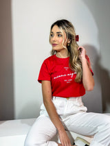 T-SHIRT CARINA VERMELHO 100% ALGODÃO M/M