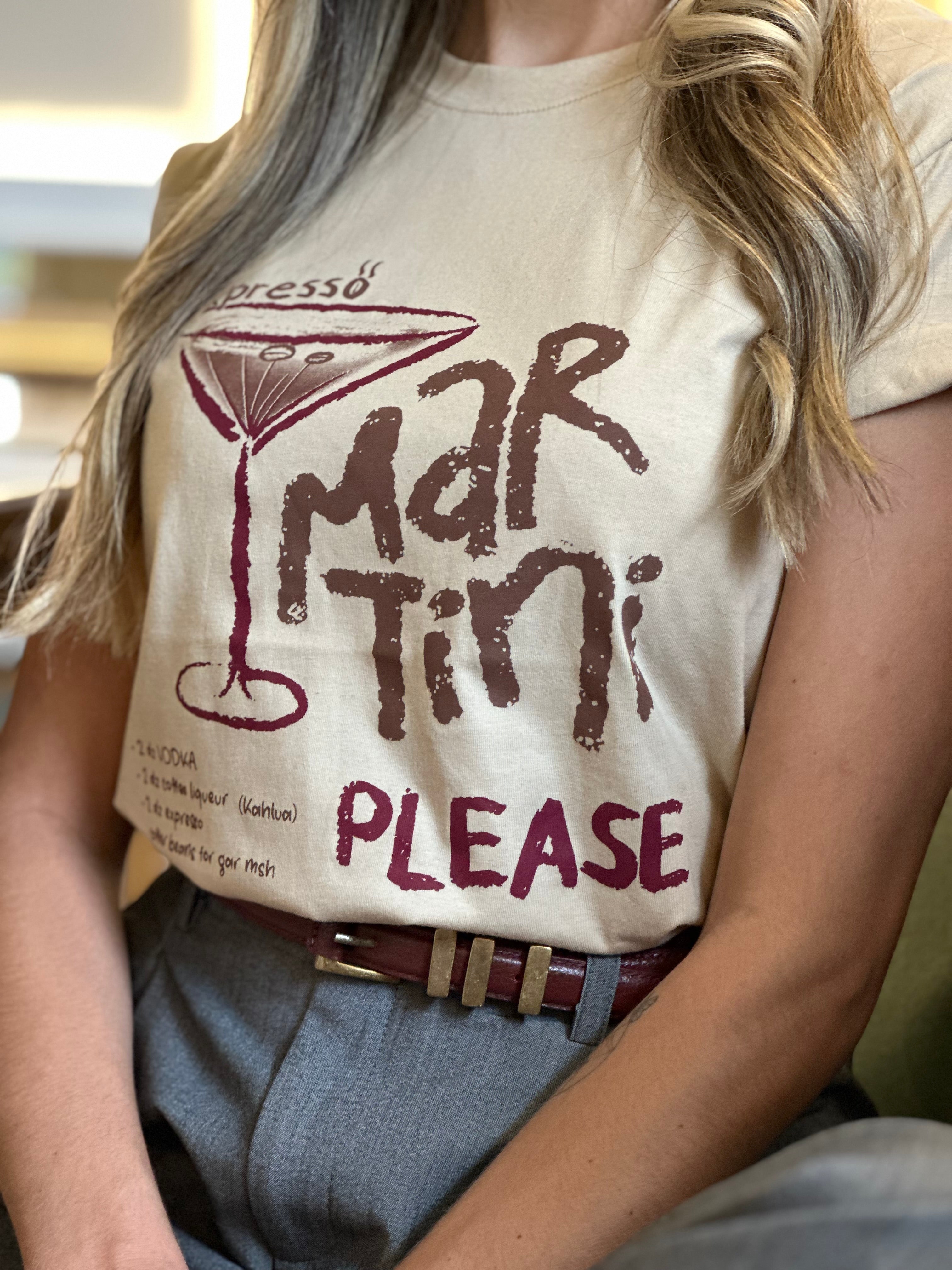 T-SHIRT MARTINI CAPPUCCINO 100% ALGODÃO M/M