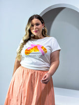 T-SHIRT BETINA OFF WHITE PLUS  100% ALGODÃO M/M