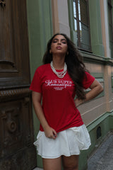 REF:659  T-SHIRT VICTORIA VERMELHO 100% ALGODÃO M/M