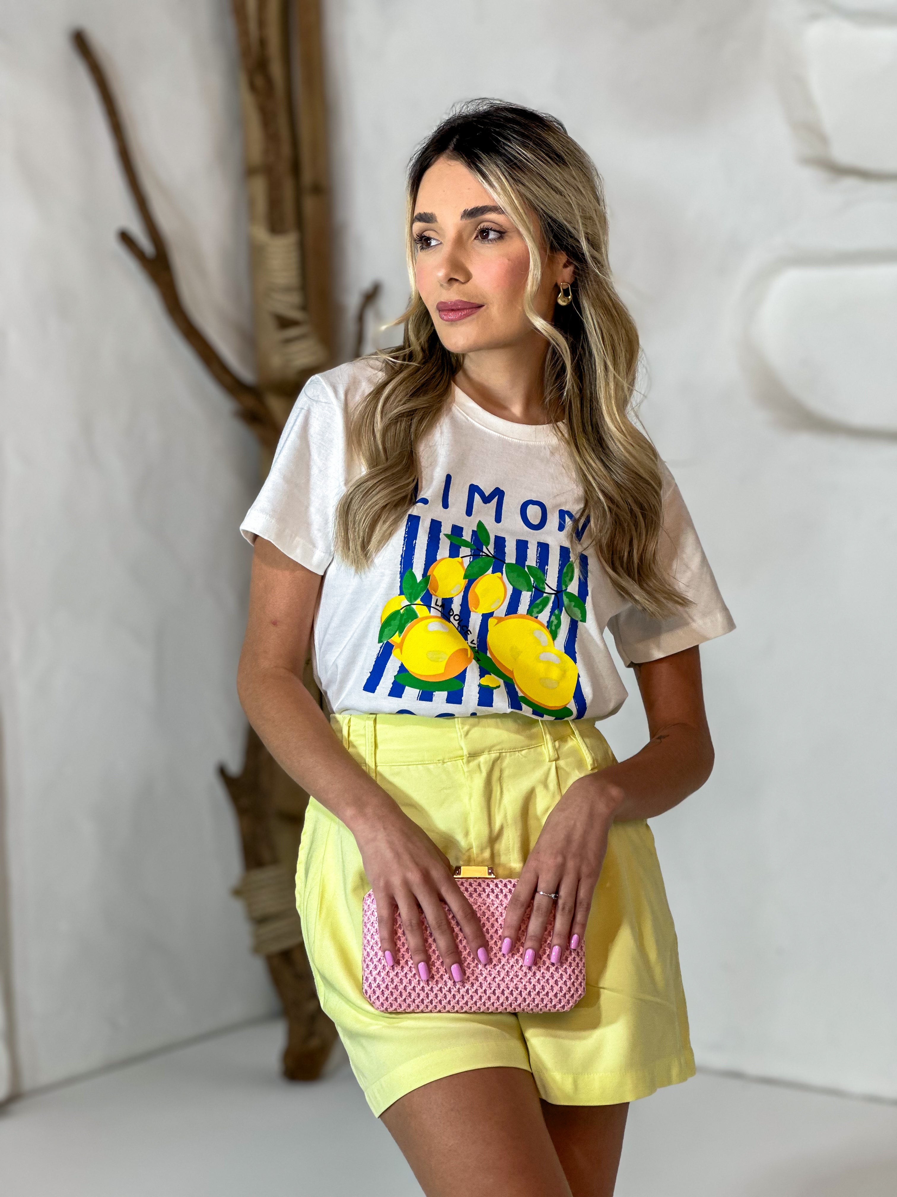 T-SHIRT TROPICAL OFF WHITE 100% ALGODÃO M/M