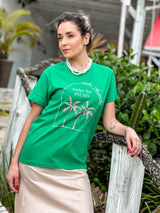 T-SHIRT JADE VERDE BOTTEGA 100% ALGODÃO M/M BORDADA A MÃO