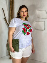 T-SHIRT MAGALI BRANCO PLUS  100% ALGODÃO M/M