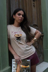 REF:666  T-SHIRT IRIS CAPPUCCINO 100% ALGODÃO M/M