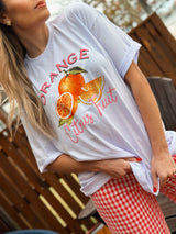 T-SHIRT OVER CITRUS BRANCA  100% ALGODÃO M/M