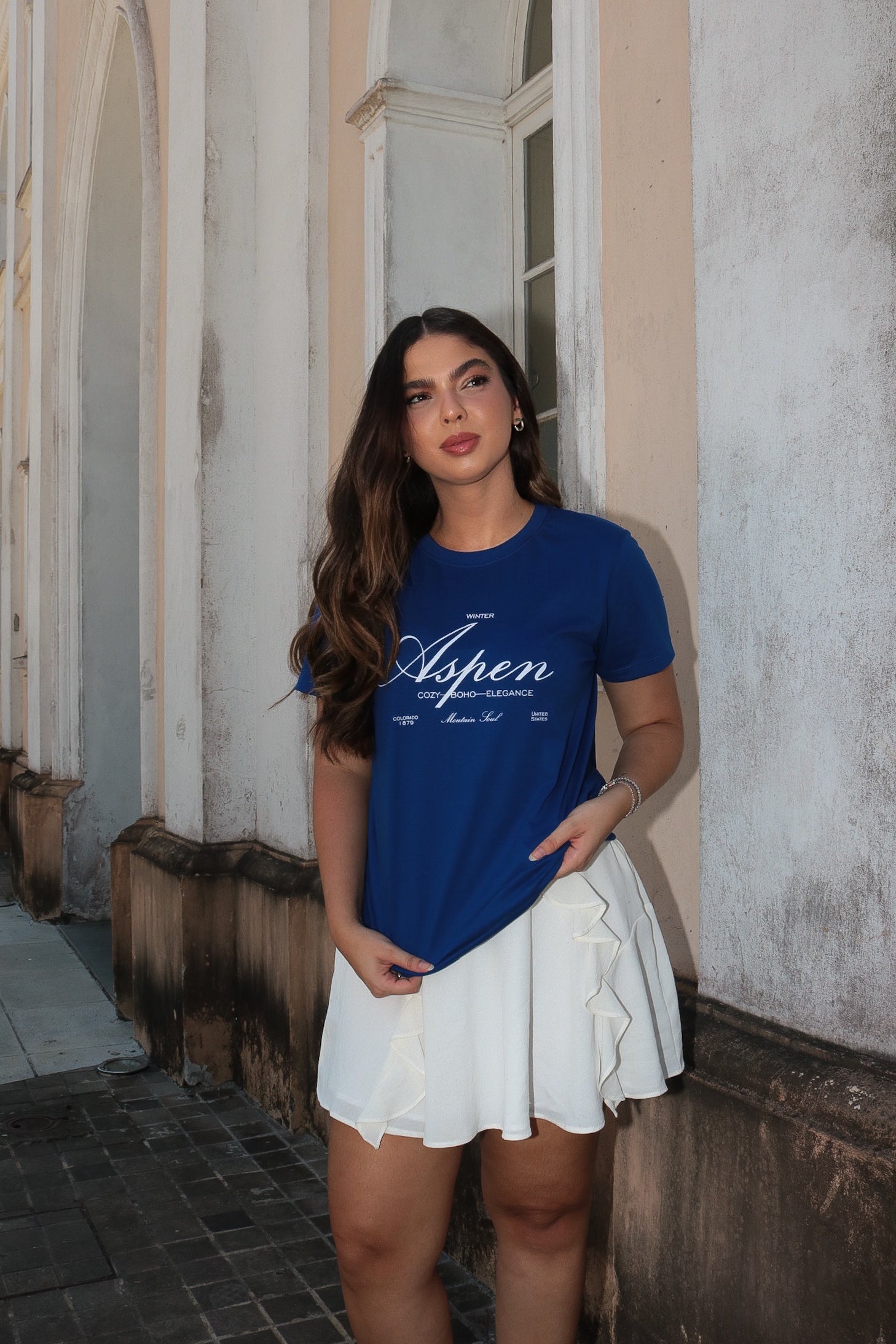 REF:670  T-SHIRT ASPEN AZUL 100% ALGODÃO M/M