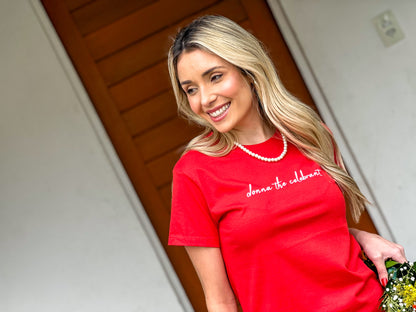 T-SHIRT DONNA VERMELHA  100% ALGODÃO M/M