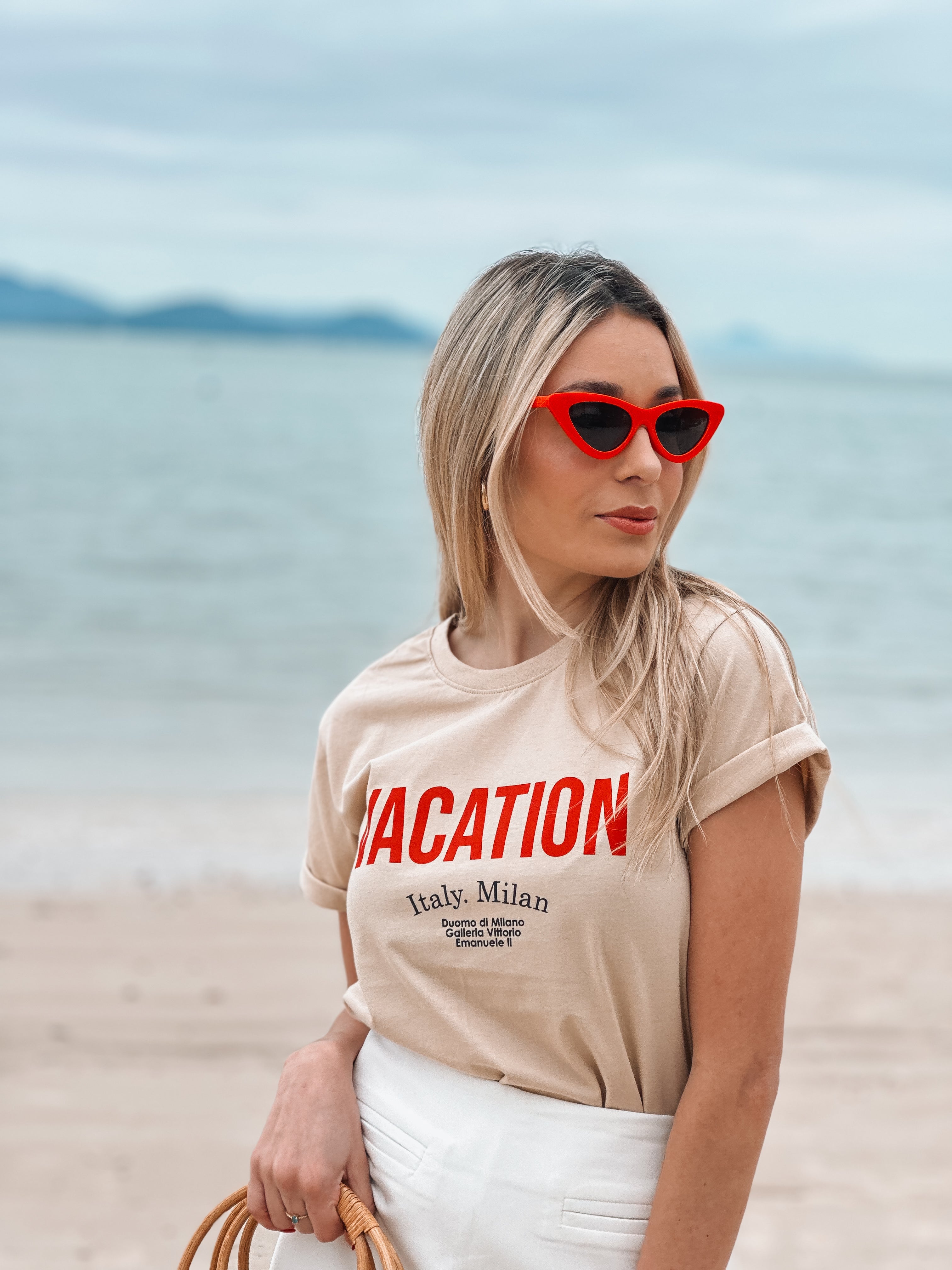 T-SHIRT VACATION CAPPUCCINO 100% ALGODÃO M/M