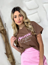 T-SHIRT SUNSET CACAU 100% ALGODÃO M/M