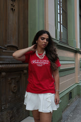 REF:659  T-SHIRT VICTORIA VERMELHO 100% ALGODÃO M/M