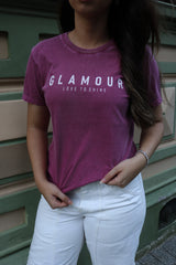 REF:655  T-SHIRT GLAMOUR ESTONADA PURPURA 100% ALGODÃO M/M