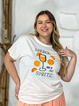 T-SHIRT APEROL OFF WHITE PLUS BORDADA 100% ALGODÃO M/M