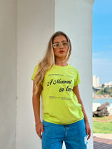 T-SHIRT SARA VERDE LIMÃO ESTONADA 100% ALGODÃO M/M