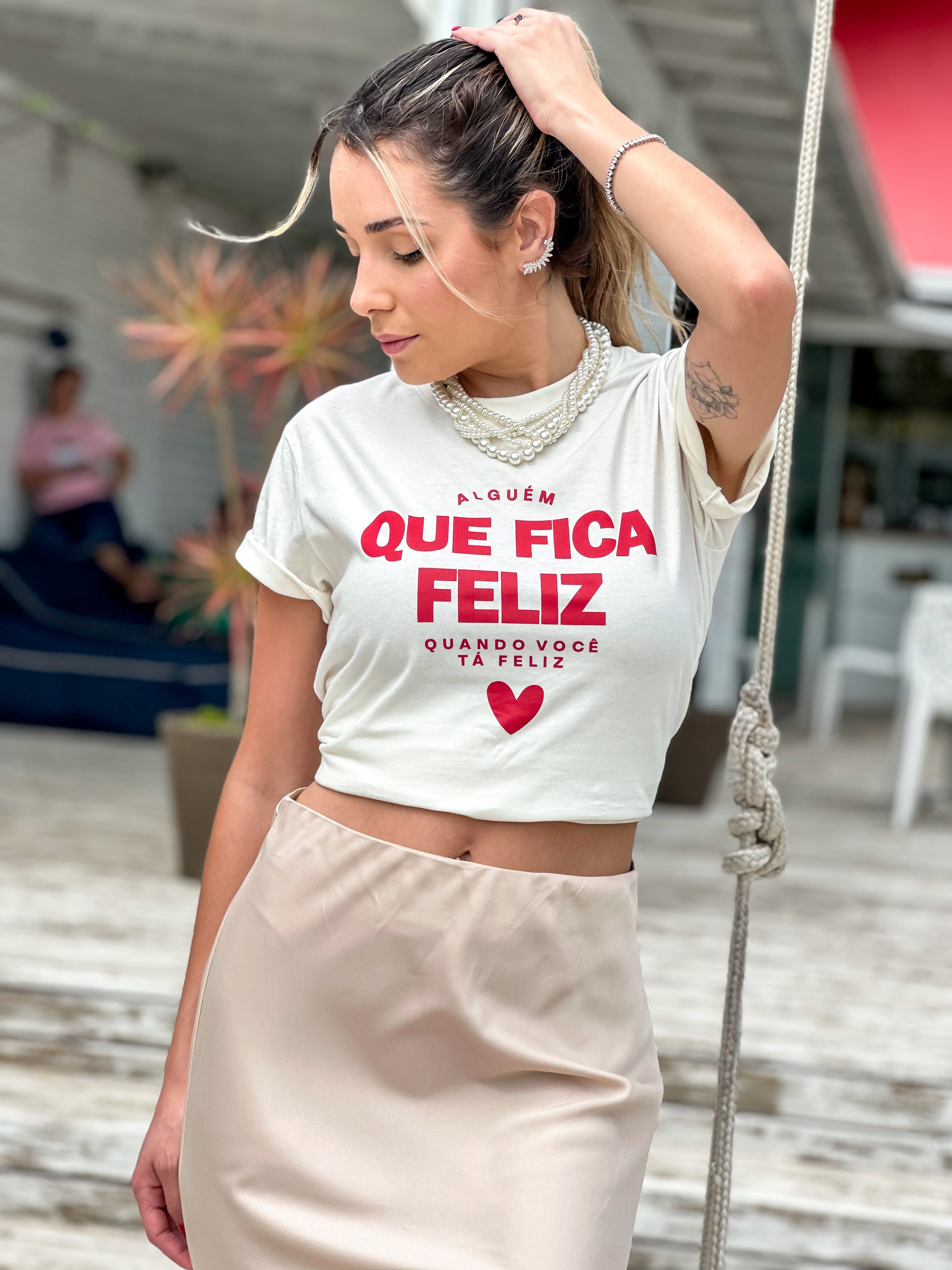 T-SHIRT CLEMENTINA OFF WHITE 100% ALGODÃO M/M