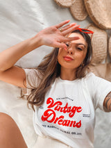 T-SHIRT VINTAGE OFF WHITE 100% ALGODÃO M/M